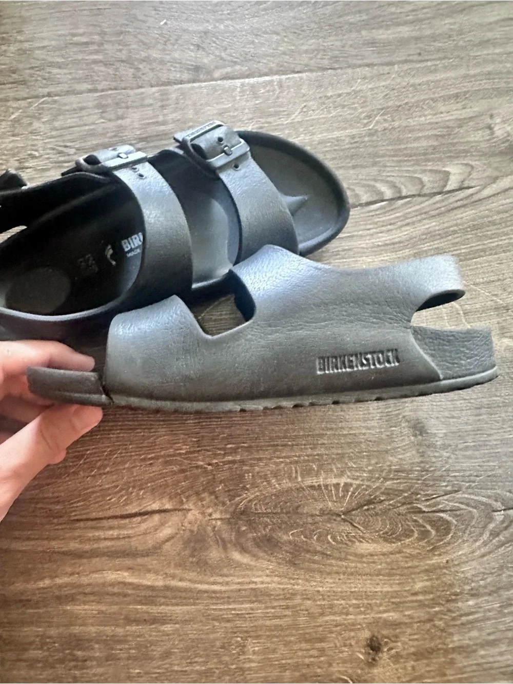 Birkenstock Kids Black Two-Strap EVA Sandals